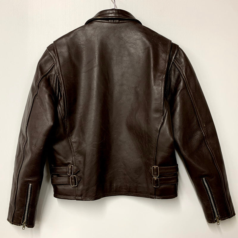 【中古品】【メンズ】 AMERICAN NOSTALGIA アメリカン ノスタルジア LEATHER SINGLE RIDERS JACKET レザー シングル ライダース ジャケット 145-250803-rk-10-izu サイズ：M カラー：ブラウン 万代Net店