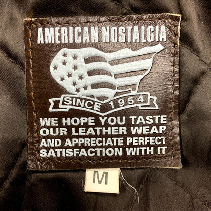 【中古品】【メンズ】 AMERICAN NOSTALGIA アメリカン ノスタルジア LEATHER SINGLE RIDERS JACKET レザー シングル ライダース ジャケット 145-250803-rk-10-izu サイズ：M カラー：ブラウン 万代Net店