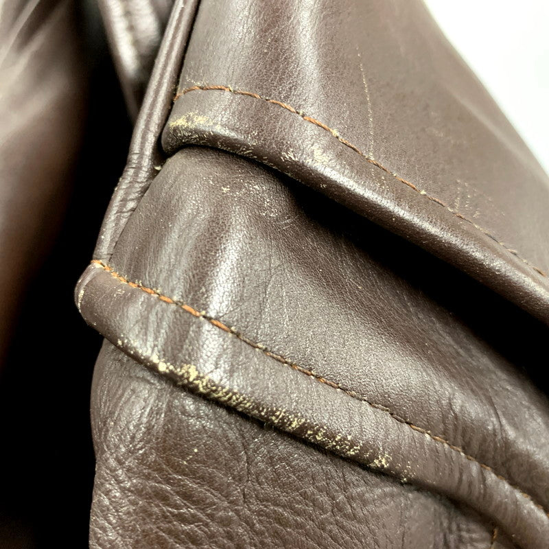 【中古品】【メンズ】 AMERICAN NOSTALGIA アメリカン ノスタルジア LEATHER SINGLE RIDERS JACKET レザー シングル ライダース ジャケット 145-250803-rk-10-izu サイズ：M カラー：ブラウン 万代Net店