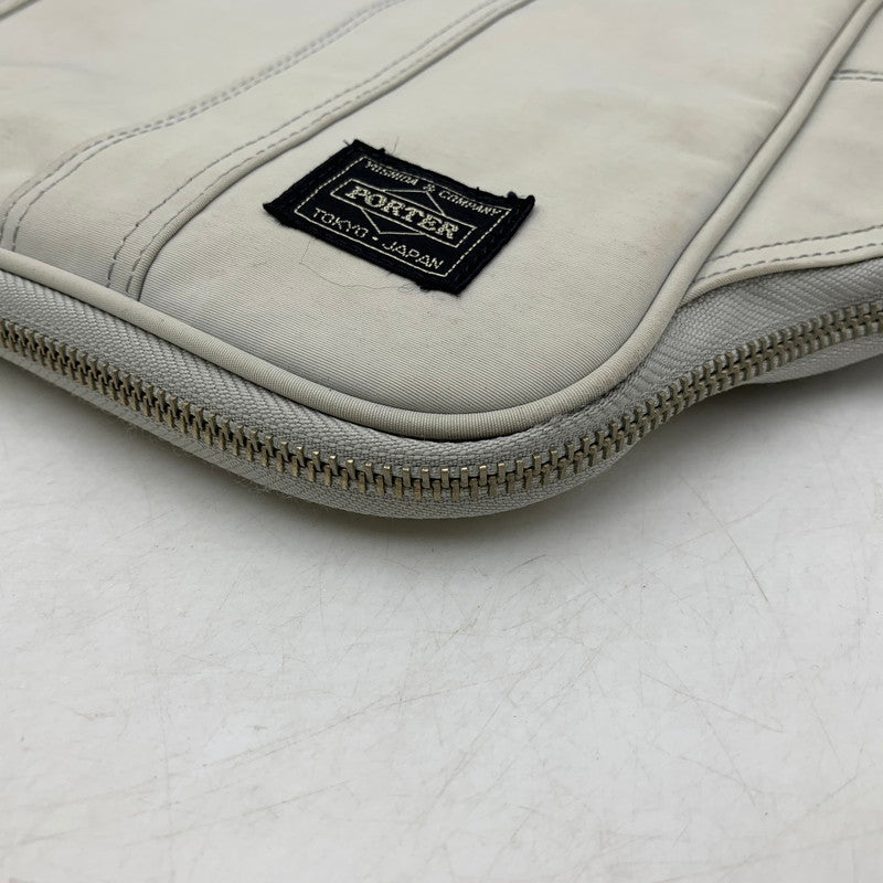 【現状渡し品】【メンズ/レディース】 PORTER ポーター NEW ELEGANT BRIEF CASE ニュー エレガント ブリーフ ケース カバン バッグ 鞄 188-250808-ya-04-izu カラー：ライトグレー 万代Net店