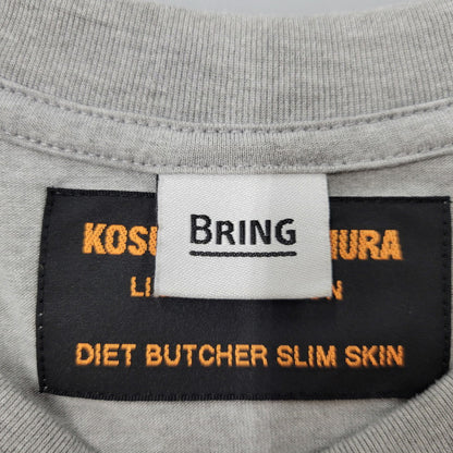 【中古品】【メンズ】 DIET BUTCHER SLIM SKIN ダイエットブッチャースリムスキン ×KOSUKE KAWAMURA×BRING LIMITED EDITION SS TEE 限定版 Tシャツ トップス 半袖 141-250805-rk-10-izu サイズ：2 カラー：グレー 万代Net店