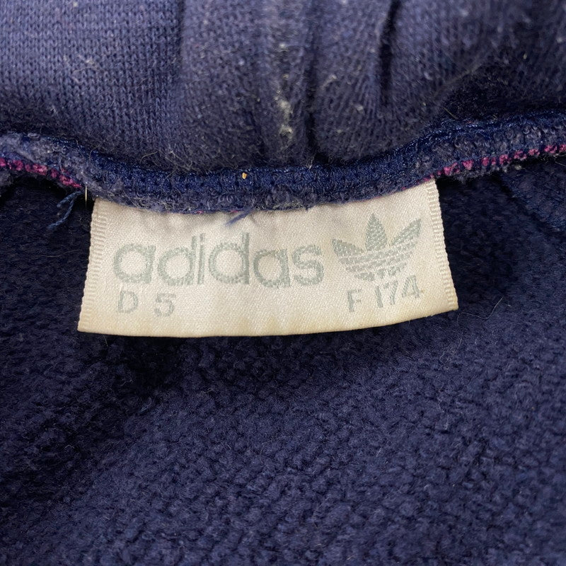 【中古品】【メンズ】 OLD ADIDAS オールド アディダス HALF ZIP HOODIE ハーフジップ フーディ パーカー 長袖 トップス 146-250806-as-36-izu サイズ：F 174 カラー：ネイビー×パープル 万代Net店