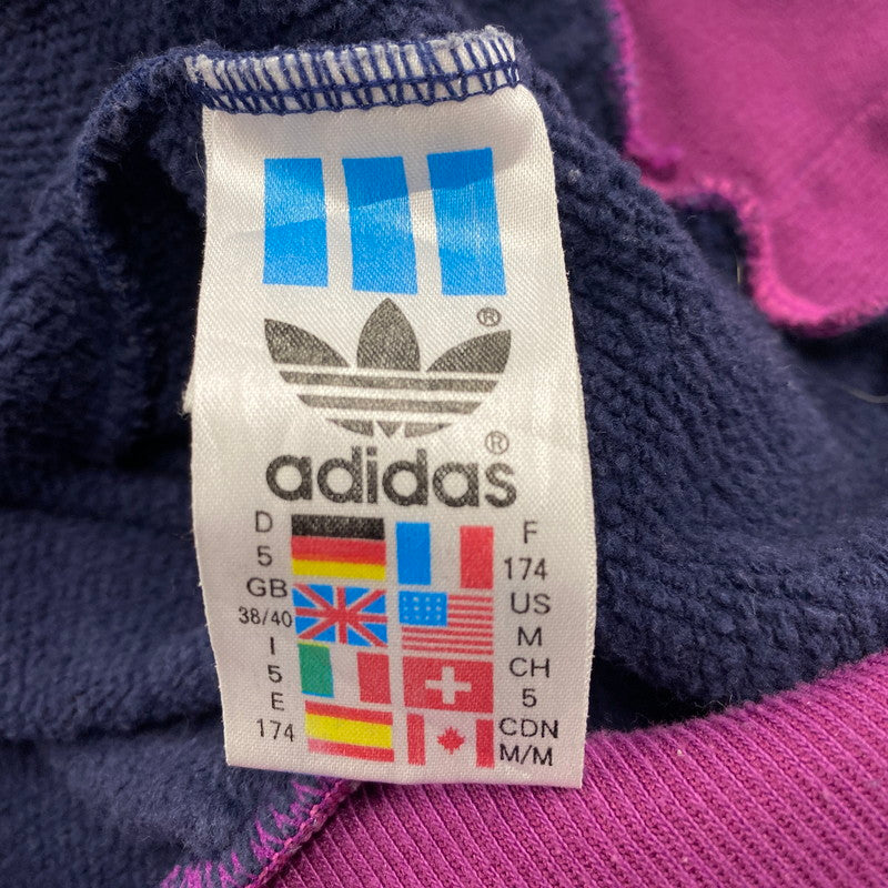 【中古品】【メンズ】 OLD ADIDAS オールド アディダス HALF ZIP HOODIE ハーフジップ フーディ パーカー 長袖 トップス 146-250806-as-36-izu サイズ：F 174 カラー：ネイビー×パープル 万代Net店