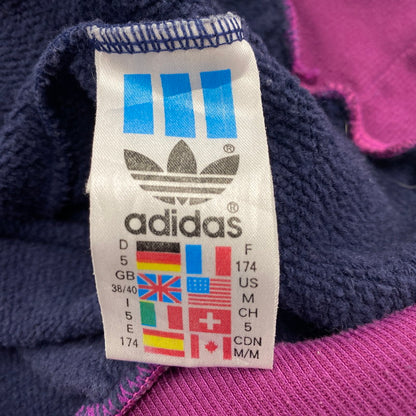 【中古品】【メンズ】 OLD ADIDAS オールド アディダス HALF ZIP HOODIE ハーフジップ フーディ パーカー 長袖 トップス 146-250806-as-36-izu サイズ：F 174 カラー：ネイビー×パープル 万代Net店