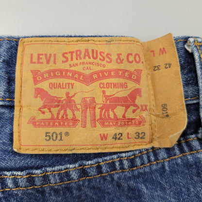 【中古品】【メンズ】 Levi's リーバイス 501 DENIM PANTS 00501-0194 デニムパンツ エジプト製 ジーンズ ボトムス 157-250806-as-35-izu サイズ：42×32 カラー：インディゴ 万代Net店