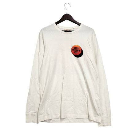 【中古品】【メンズ】 DEUS EX MACHINA デウス・エクス・マキナ RECORDS LS TEE Tシャツ トップス 長袖 ロンT 142-250805-rk-11-izu サイズ：M カラー：ホワイト 万代Net店