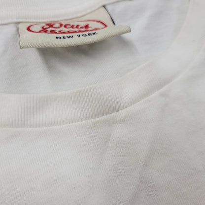 【中古品】【メンズ】 DEUS EX MACHINA デウス・エクス・マキナ RECORDS LS TEE Tシャツ トップス 長袖 ロンT 142-250805-rk-11-izu サイズ：M カラー：ホワイト 万代Net店