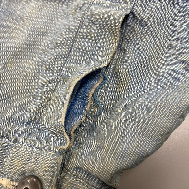 【現状渡し品】【メンズ】 USED CHAMBRAY WORK JACKET シャンブレー ワークジャケット 146-250807-as-25-izu サイズ：F カラー：ブルー 万代Net店