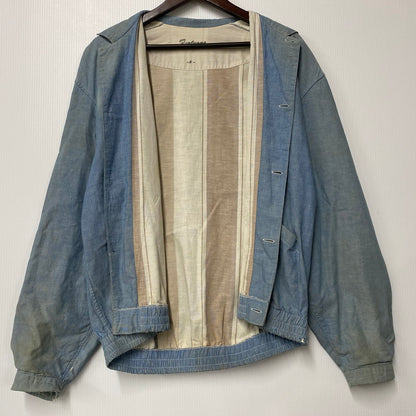 【現状渡し品】【メンズ】 USED CHAMBRAY WORK JACKET シャンブレー ワークジャケット 146-250807-as-25-izu サイズ：F カラー：ブルー 万代Net店