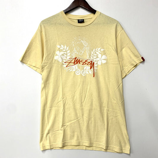 【中古品】【メンズ】 OLD STUSSY オールド ステューシー WORLD LOVE JESUS TEE Tシャツ 紺タグ 半袖 トップス 142-250808-as-15-izu サイズ：M カラー：イエロー 万代Net店