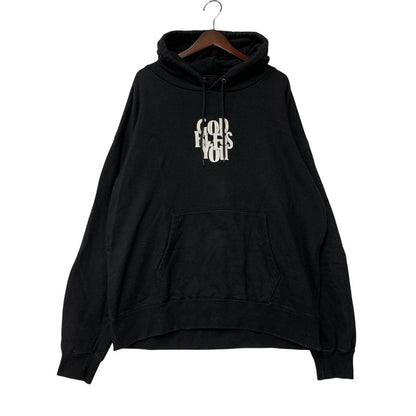 【中古品】【メンズ】 EXAMPLE エグザンプル GOD BLESS YOU ゴッド ブレス ユー BIG PRINT ビッグ プリント HOODED フーデッド SWEATSHIRT スウェットシャツ トップス パーカー 142-250806-ya-05-izu サイズ：XXL カラー：BLACK 万代Net店