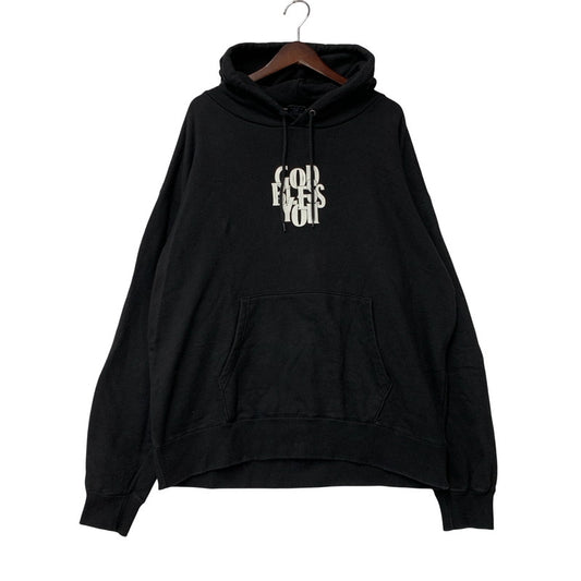 【中古品】【メンズ】 EXAMPLE エグザンプル GOD BLESS YOU ゴッド ブレス ユー BIG PRINT ビッグ プリント HOODED フーデッド SWEATSHIRT スウェットシャツ トップス パーカー 142-250806-ya-05-izu サイズ：XXL カラー：BLACK 万代Net店