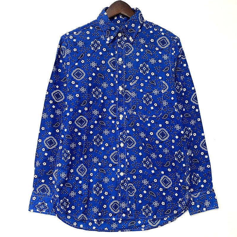 【中古品】【メンズ】 SUGAR CANE シュガーケーン PAISLEY LS BD SHIRT ペイズリー ロングスリーブ ボタンダウン シャツ 長袖 トップス 145-250806-as-39-izu サイズ：M カラー：ブルー系 万代Net店