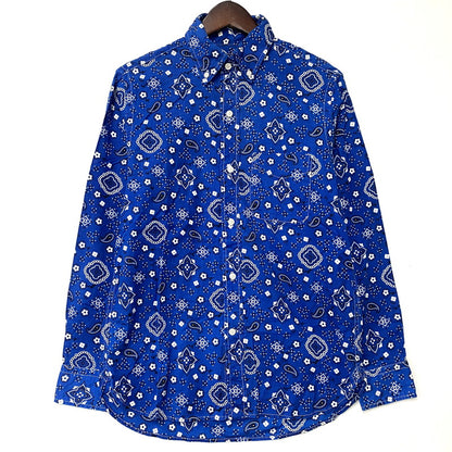 【中古品】【メンズ】 SUGAR CANE シュガーケーン PAISLEY LS BD SHIRT ペイズリー ロングスリーブ ボタンダウン シャツ 長袖 トップス 145-250806-as-39-izu サイズ：M カラー：ブルー系 万代Net店