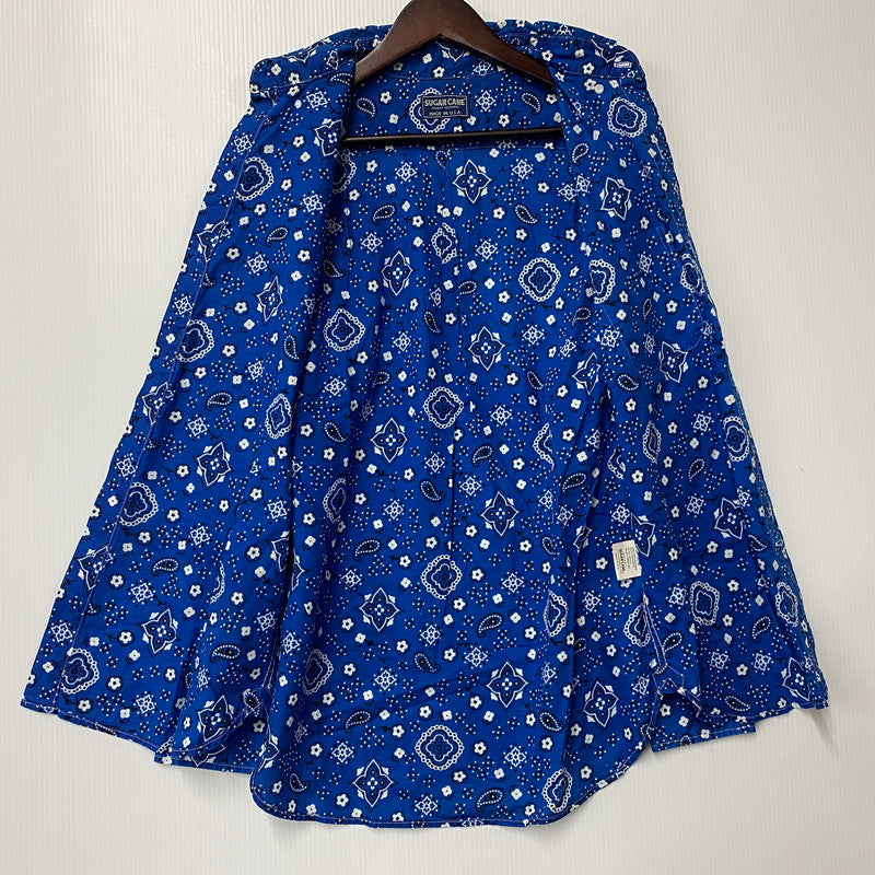 【中古品】【メンズ】 SUGAR CANE シュガーケーン PAISLEY LS BD SHIRT ペイズリー ロングスリーブ ボタンダウン シャツ 長袖 トップス 145-250806-as-39-izu サイズ：M カラー：ブルー系 万代Net店