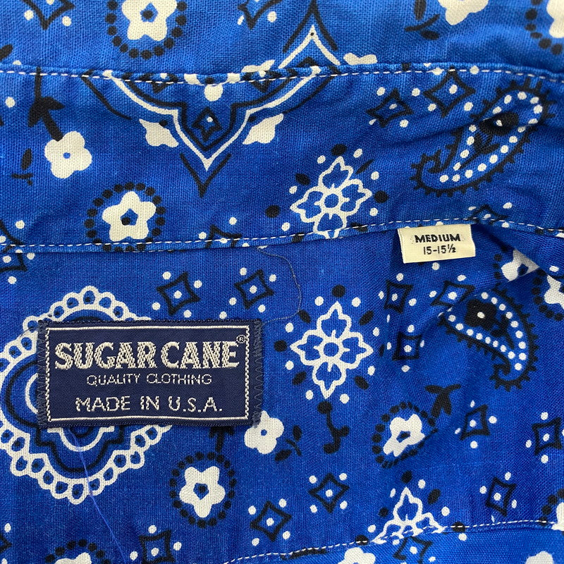 【中古品】【メンズ】 SUGAR CANE シュガーケーン PAISLEY LS BD SHIRT ペイズリー ロングスリーブ ボタンダウン シャツ 長袖 トップス 145-250806-as-39-izu サイズ：M カラー：ブルー系 万代Net店