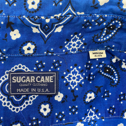 【中古品】【メンズ】 SUGAR CANE シュガーケーン PAISLEY LS BD SHIRT ペイズリー ロングスリーブ ボタンダウン シャツ 長袖 トップス 145-250806-as-39-izu サイズ：M カラー：ブルー系 万代Net店