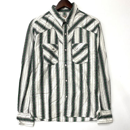 【中古品】【メンズ】 THE FLAT HEAD ザフラットヘッド STRIPE WESTERN LS SHIRT ストライプ ウエスタン ロングスリーブ シャツ 長袖 トップス 145-250806-as-40-izu サイズ：38 カラー：マルチカラー 万代Net店