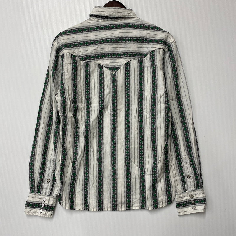 【中古品】【メンズ】 THE FLAT HEAD ザフラットヘッド STRIPE WESTERN LS SHIRT ストライプ ウエスタン ロングスリーブ シャツ 長袖 トップス 145-250806-as-40-izu サイズ：38 カラー：マルチカラー 万代Net店