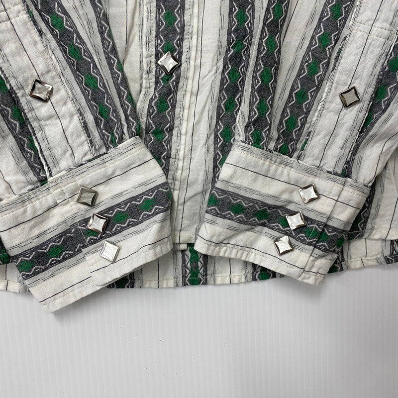 【中古品】【メンズ】 THE FLAT HEAD ザフラットヘッド STRIPE WESTERN LS SHIRT ストライプ ウエスタン ロングスリーブ シャツ 長袖 トップス 145-250806-as-40-izu サイズ：38 カラー：マルチカラー 万代Net店