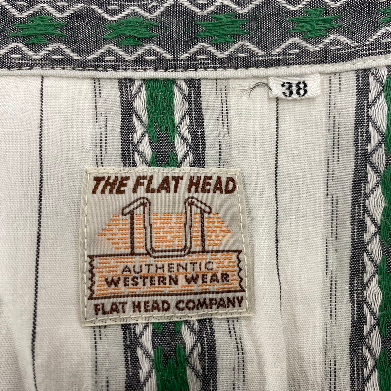 【中古品】【メンズ】 THE FLAT HEAD ザフラットヘッド STRIPE WESTERN LS SHIRT ストライプ ウエスタン ロングスリーブ シャツ 長袖 トップス 145-250806-as-40-izu サイズ：38 カラー：マルチカラー 万代Net店
