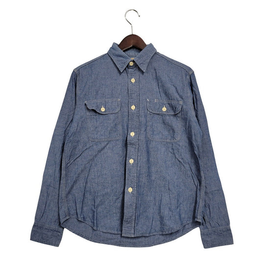 【中古品】【メンズ】 SUGAR CANE シュガーケーン BLUE CHAMBRAY L/S WORK SHIRTS SC25677 ブルー シャンブレー ロングスリーブ ワークシャツ 長袖 トップス 145-250808-as-21-izu サイズ：S カラー：ブルー 万代Net店