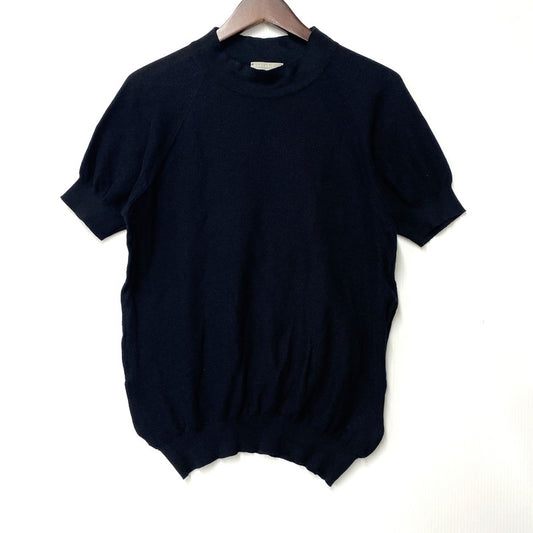 【中古品】【メンズ】 MARGARET HOWELL マーガレットハウエル × JOHN SMEDLEY ジョンスメドレー SS COTTON KNIT T-SHIRT 579-7160003 ショートスリーブ コットン ニット Tシャツ 半袖 トップス 141-250806-as-43-izu サイズ：M カラー：ブラック 万代Net店