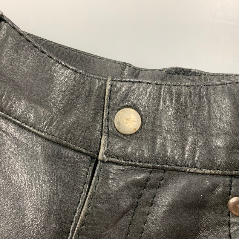 【中古品】【メンズ】 USED ユーズド LEATHER BIKER PANTS レザーバイカーパンツ ズボン ボトムス 156-250809-ma-11-izu サイズ：不明 カラー：ブラック 万代Net店