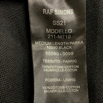 【中古品】RAF SIMONS ラフシモンズ 211-M710 21SS MEDIUM LENGTH PARKA　ミディアム レングス モッズコート 141-250805-rk-01-izu サイズ：44 カラー：ブラック 万代Net店
