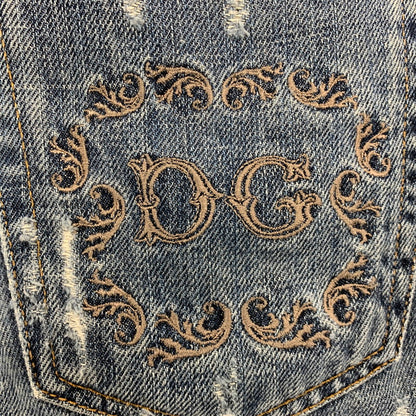 【中古品】【メンズ】 DOLCE&GABBANA ドルチェアンドガッバーナ G3S6CD G8309 CRASH DENIM PANTS クラッシュデニムパンツ ズボン ボトムス 152-250809-ma-14-izu サイズ：50 カラー：インディゴ 万代Net店