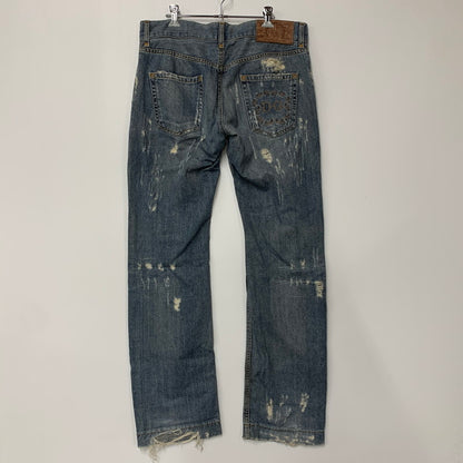 【中古品】【メンズ】 DOLCE&GABBANA ドルチェアンドガッバーナ G3S6CD G8309 CRASH DENIM PANTS クラッシュデニムパンツ ズボン ボトムス 152-250809-ma-14-izu サイズ：50 カラー：インディゴ 万代Net店