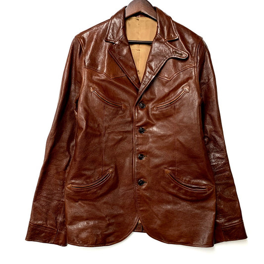 【中古品】WESTRIDE ウエストライド GOAT LEATHER TAILORED JACKET ゴート レザー テーラード ジャケット アウター 145-250805-rk-03-izu サイズ：40 カラー：ブラウン 万代Net店