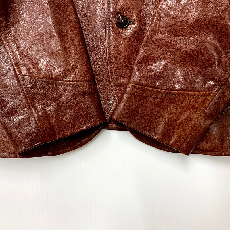 【中古品】WESTRIDE ウエストライド GOAT LEATHER TAILORED JACKET ゴート レザー テーラード ジャケット アウター 145-250805-rk-03-izu サイズ：40 カラー：ブラウン 万代Net店