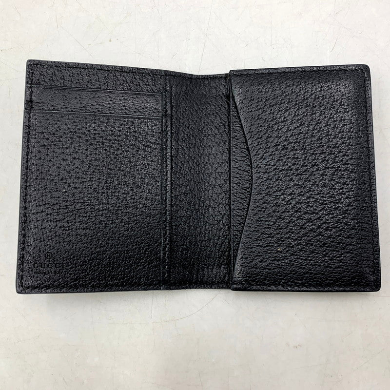 【中古品】GUCCI グッチ 428737 DOUBLE G LEATHER CARD CASE 財布 ダブル レザー カード ケース 181-250805-rk-08-izu カラー：ブラック 万代Net店