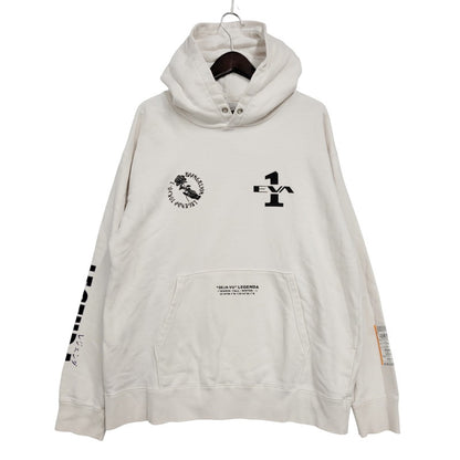 【現状渡し品】【メンズ】 LEGENDA レジェンダ ×EVANGELION エヴァンゲリオン LEC854 碇シンジ HOODED SWEATSHIRT フーデッド スウェットシャツ トップス パーカー 142-250811-ya-06-izu サイズ：M カラー：ホワイト 万代Net店