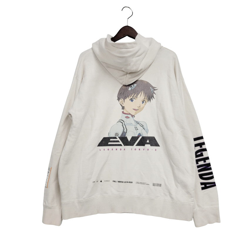 【現状渡し品】【メンズ】 LEGENDA レジェンダ ×EVANGELION エヴァンゲリオン LEC854 碇シンジ HOODED SWEATSHIRT フーデッド スウェットシャツ トップス パーカー 142-250811-ya-06-izu サイズ：M カラー：ホワイト 万代Net店