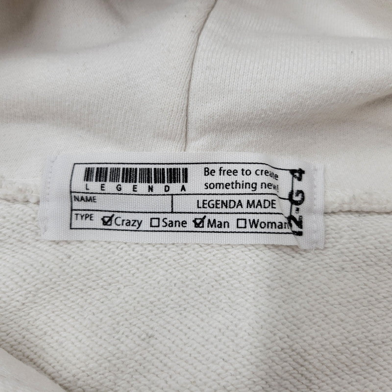 【現状渡し品】【メンズ】 LEGENDA レジェンダ ×EVANGELION エヴァンゲリオン LEC854 碇シンジ HOODED SWEATSHIRT フーデッド スウェットシャツ トップス パーカー 142-250811-ya-06-izu サイズ：M カラー：ホワイト 万代Net店