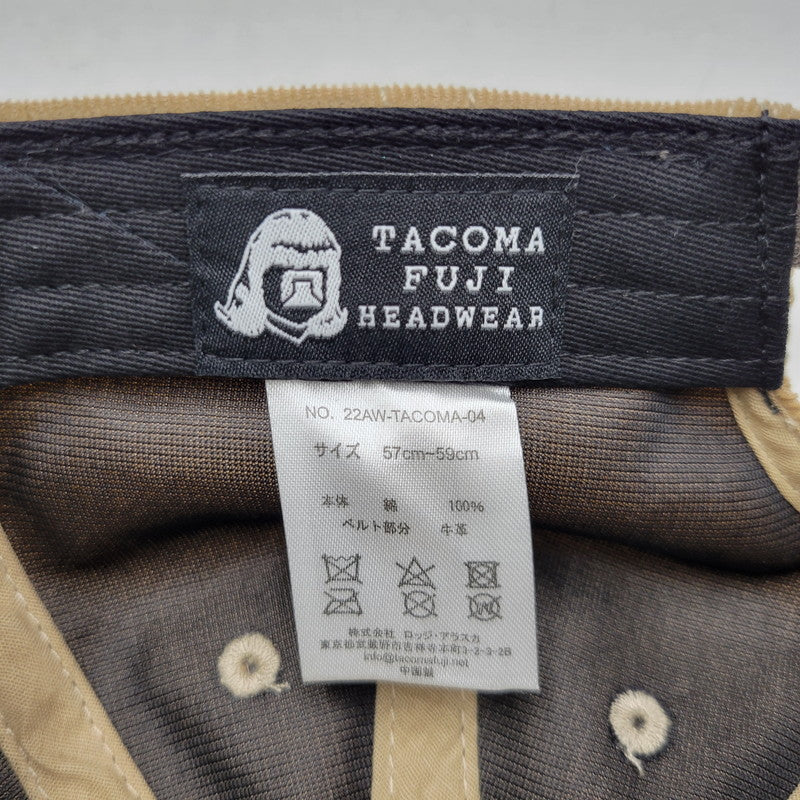 【中古品】【メンズ/レディース】 TACOMA FUJI RECORDS タコマフジレコード INDEPENDENT LABEL CAP 22AW-TACOMA-04 キャップ 帽子 185-250811-as-42-izu サイズ：57～59cm カラー：ベージュ 万代Net店