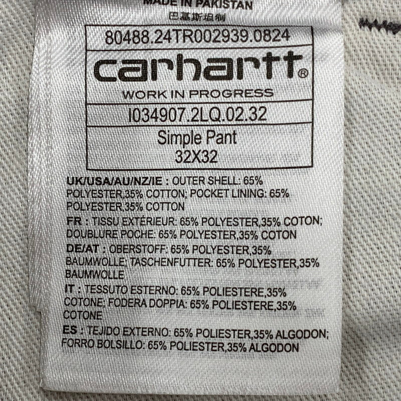 【中古美品】【メンズ】 CARHARTT WIP カーハート ワークイン プログレス I034907 25SS SIMPLE PANT シンプル パンツ ズボン ボトムス 153-250806-ya-07-izu サイズ：32×32 カラー：MANTARINSED 万代Net店