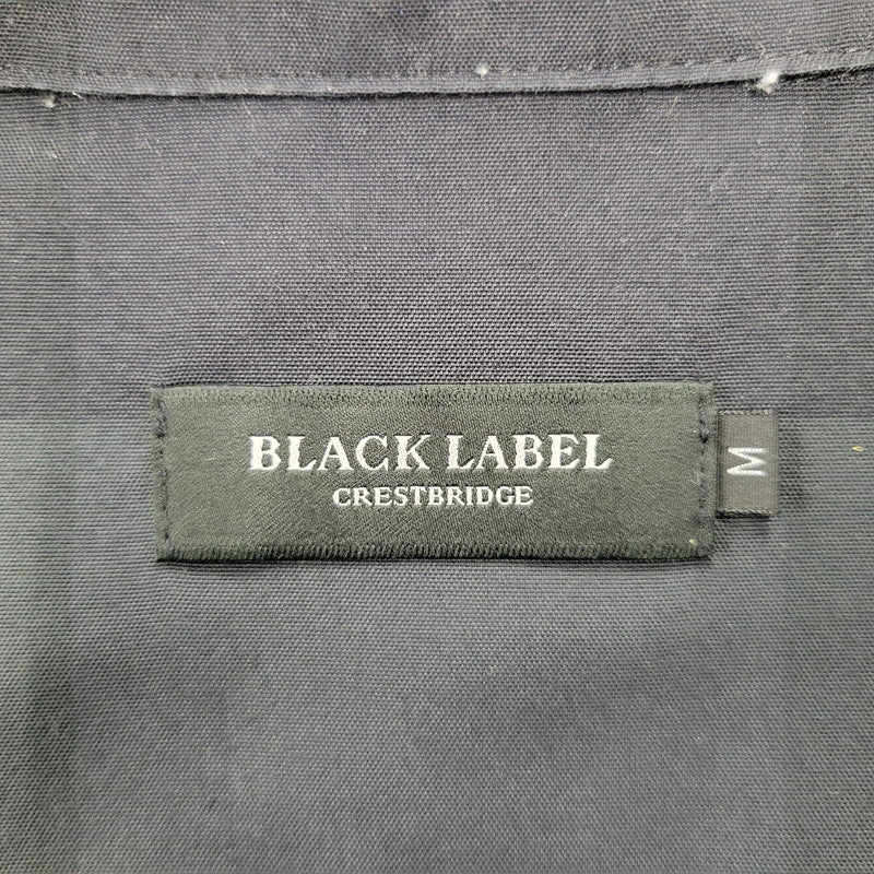【中古品】【メンズ】 BLACK LABELCRESTBRIDGE ブラックレーベル・クレストブリッジ 51M12-712-09 OPEN COLLAR CHECK SS SHIRT オープン カラーシャツ チェック 半袖 トップス 141-250809-rk-06-izu サイズ：M カラー：ブラック×グレー 万代Net店