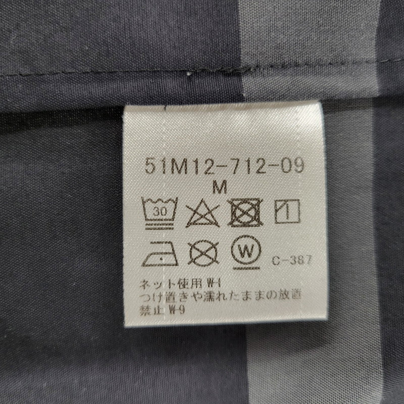 【中古品】【メンズ】 BLACK LABELCRESTBRIDGE ブラックレーベル・クレストブリッジ 51M12-712-09 OPEN COLLAR CHECK SS SHIRT オープン カラーシャツ チェック 半袖 トップス 141-250809-rk-06-izu サイズ：M カラー：ブラック×グレー 万代Net店