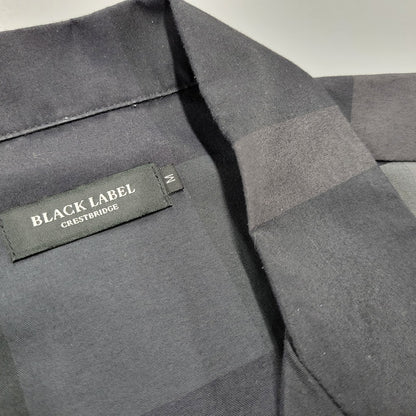 【中古品】【メンズ】 BLACK LABELCRESTBRIDGE ブラックレーベル・クレストブリッジ 51M12-712-09 OPEN COLLAR CHECK SS SHIRT オープン カラーシャツ チェック 半袖 トップス 141-250809-rk-06-izu サイズ：M カラー：ブラック×グレー 万代Net店