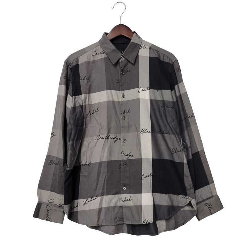 【中古品】【メンズ】 BLACK LABELCRESTBRIDGE ブラックレーベル・クレストブリッジ 51M15-813-08 ビッグスケール チェック シャツ トップス 長袖 オーバーサイズ 141-250809-rk-02-izu サイズ：M カラー：グレー×ブラック 万代Net店