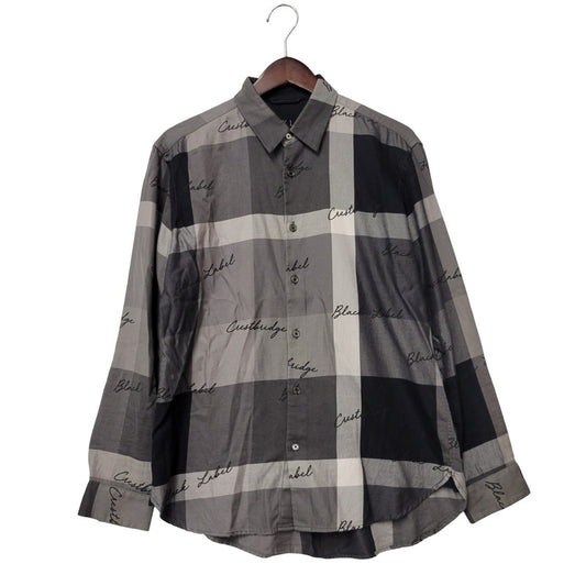 【中古品】【メンズ】 BLACK LABELCRESTBRIDGE ブラックレーベル・クレストブリッジ 51M15-813-08 ビッグスケール チェック シャツ トップス 長袖 オーバーサイズ 141-250809-rk-02-izu サイズ：M カラー：グレー×ブラック 万代Net店