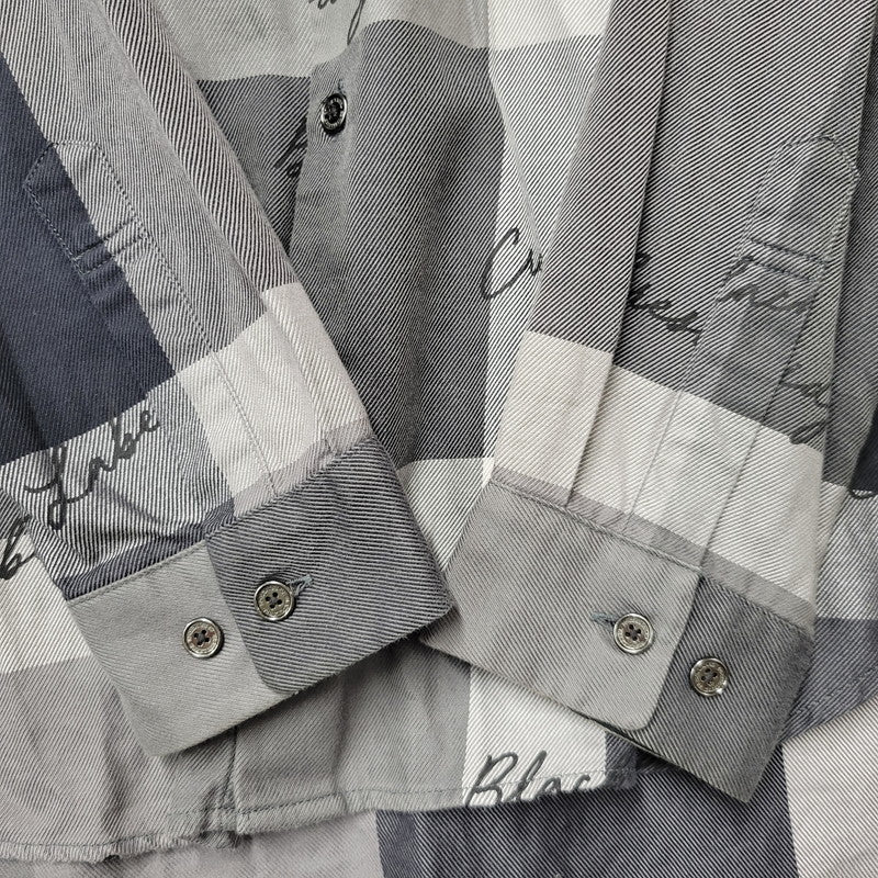 【中古品】【メンズ】 BLACK LABELCRESTBRIDGE ブラックレーベル・クレストブリッジ 51M15-813-08 ビッグスケール チェック シャツ トップス 長袖 オーバーサイズ 141-250809-rk-02-izu サイズ：M カラー：グレー×ブラック 万代Net店