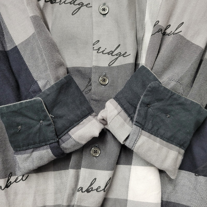 【中古品】【メンズ】 BLACK LABELCRESTBRIDGE ブラックレーベル・クレストブリッジ 51M15-813-08 ビッグスケール チェック シャツ トップス 長袖 オーバーサイズ 141-250809-rk-02-izu サイズ：M カラー：グレー×ブラック 万代Net店