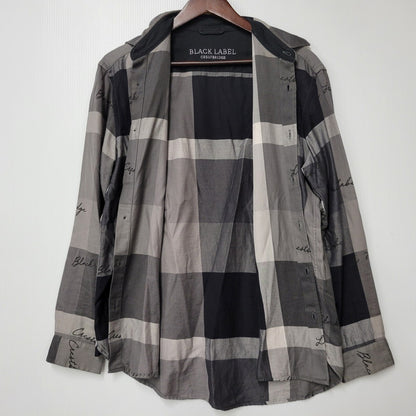 【中古品】【メンズ】 BLACK LABELCRESTBRIDGE ブラックレーベル・クレストブリッジ 51M15-813-08 ビッグスケール チェック シャツ トップス 長袖 オーバーサイズ 141-250809-rk-02-izu サイズ：M カラー：グレー×ブラック 万代Net店