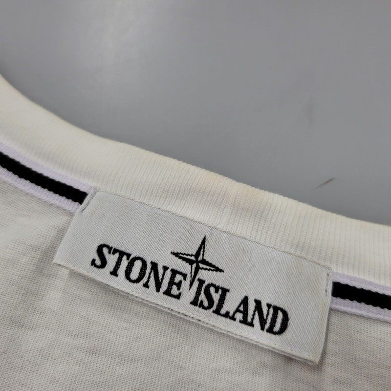 【中古品】【メンズ】 STONE ISLAND ストーンアイランド REFLECTIVE ONE PRINT TEE 80152RC87 リフレクティブ プリント Tシャツ 半袖 トップス 141-250807-as-04-izu サイズ：L カラー：ホワイト 万代Net店