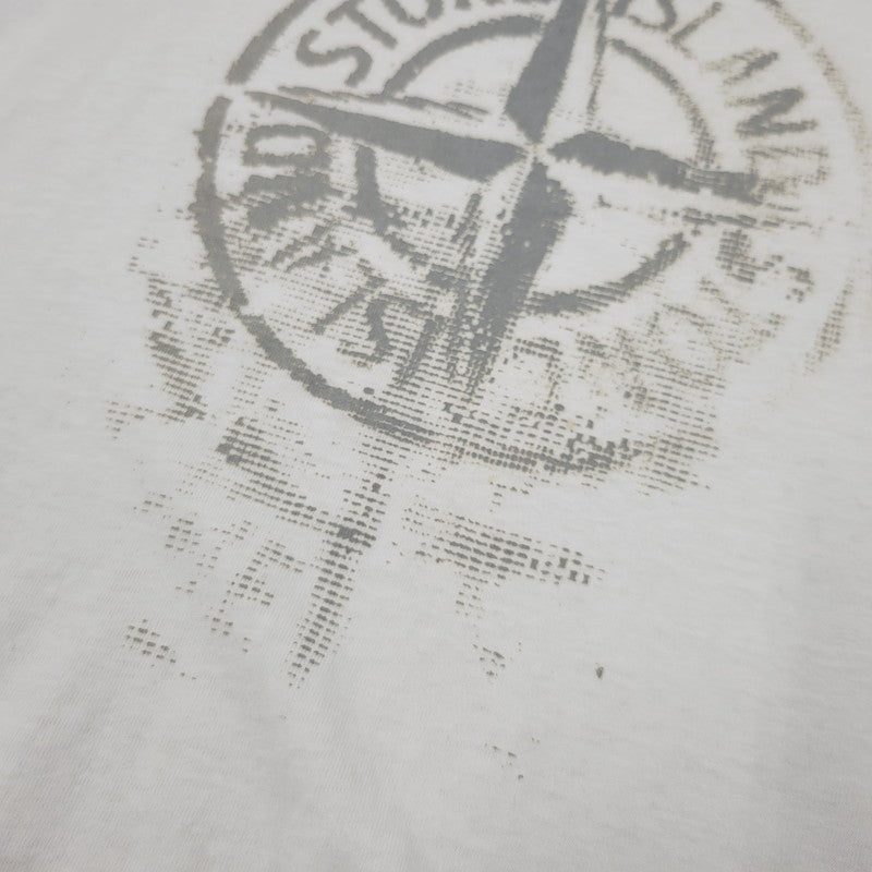 【中古品】【メンズ】 STONE ISLAND ストーンアイランド REFLECTIVE ONE PRINT TEE 80152RC87 リフレクティブ プリント Tシャツ 半袖 トップス 141-250807-as-04-izu サイズ：L カラー：ホワイト 万代Net店