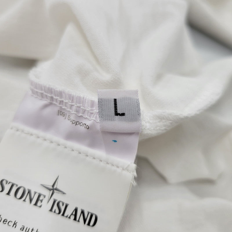 【中古品】【メンズ】 STONE ISLAND ストーンアイランド REFLECTIVE ONE PRINT TEE 80152RC87 リフレクティブ プリント Tシャツ 半袖 トップス 141-250807-as-04-izu サイズ：L カラー：ホワイト 万代Net店